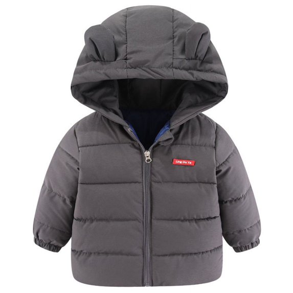 Maxcozy Kid Boy Girl Ear Hooded Padded Jacket Winter Warm Coat Outwear Clothes 6M-5T