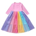 thumbnail image 1 of Maxcozy Kids Girl Maxi Dress Rainbow Long Sleeve Dresses 0-6 Years, 1 of 10