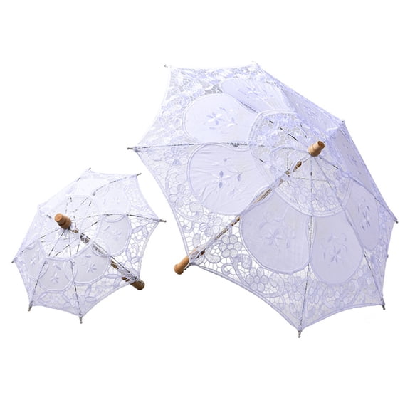 Maxcozy Mini Handmade Lace Silk Embroidery Flower Umbrella (Smaller Than Your Imagination !!!! )（Just for Photography or Decor, not Practical for Raining Day