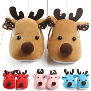 Maxcozy Newborn Baby Boys Girls Winter Slippers Shoes Non Skid Moccasins Infant House Walking Crib Shoes 0-6 Months Brown