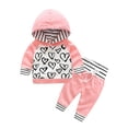 thumbnail image 1 of Maxcozy Newborn Toddler Baby Girl Love Heart Hoodies Tops + Pants Long Sleeve Outfit Set, 1 of 15