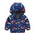 thumbnail image 1 of Maxcozy Toddler Boys Kids Jacket Autumn Hooded Dinosaur Coats Windbreaker Hoodie 2-7T, 1 of 9