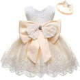 thumbnail image 1 of Maxcozy Toddler Children Girls' Tulle Flower Princess Wedding Dress Birthday Party Dresses Champagne 18-24 Months, 1 of 9