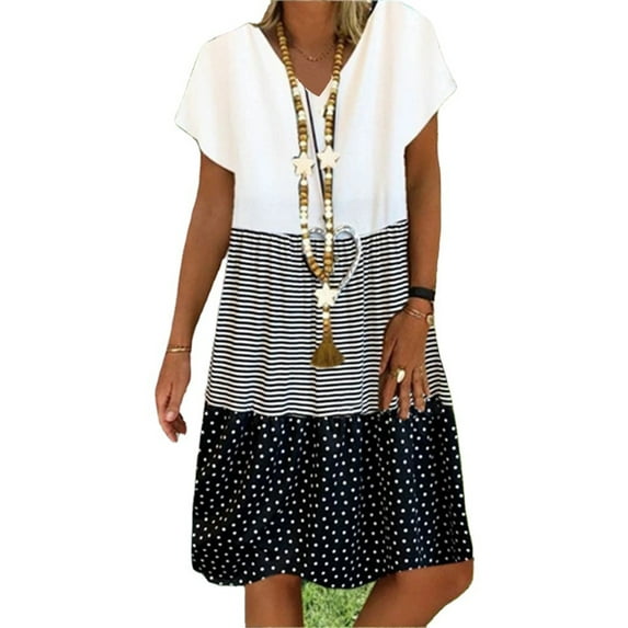 Maxcozy Women’s Casual Summer T Shirt Dress Loose Short Sleeve Tunic Dress S-5XL