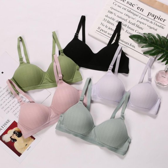 Maxcozy Women's Solid Color Wireless One-piece Seamless Gathered Bra