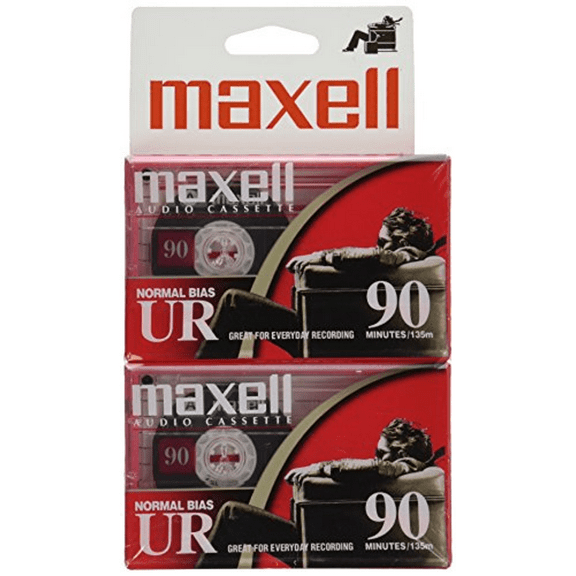 Maxell 108527 Optimally Designed Flat Packs with Low Noise Surface 90 Min Recording Time Per Cassette, One Color, One Size