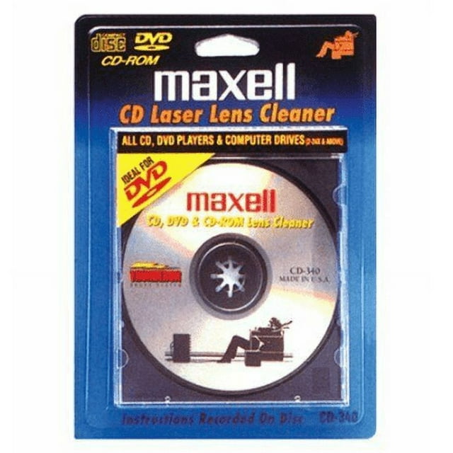 Maxell CD/DVD Cleaning Kit 190048 CD340 Laser Lens Cleaner for