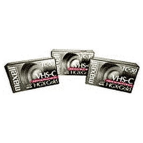 Maxell 203090 VHS-C TC-30 HGX Gold Camcorder Videocassette (3-Pack)