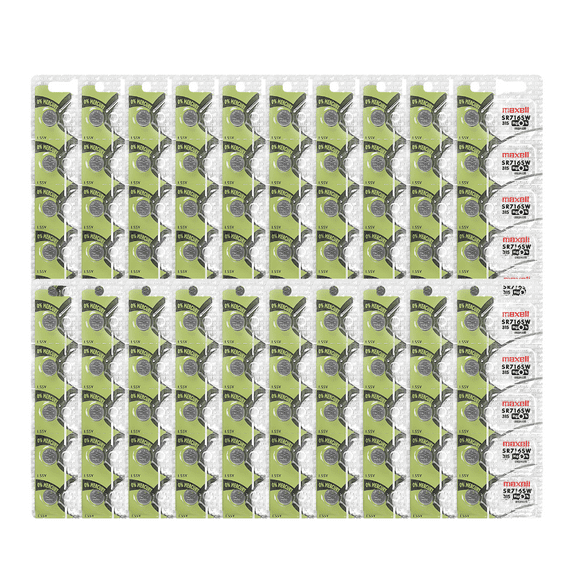 Maxell 315 SR716SW 1.55V Silver Oxide Watch Battery (100 Batteries)