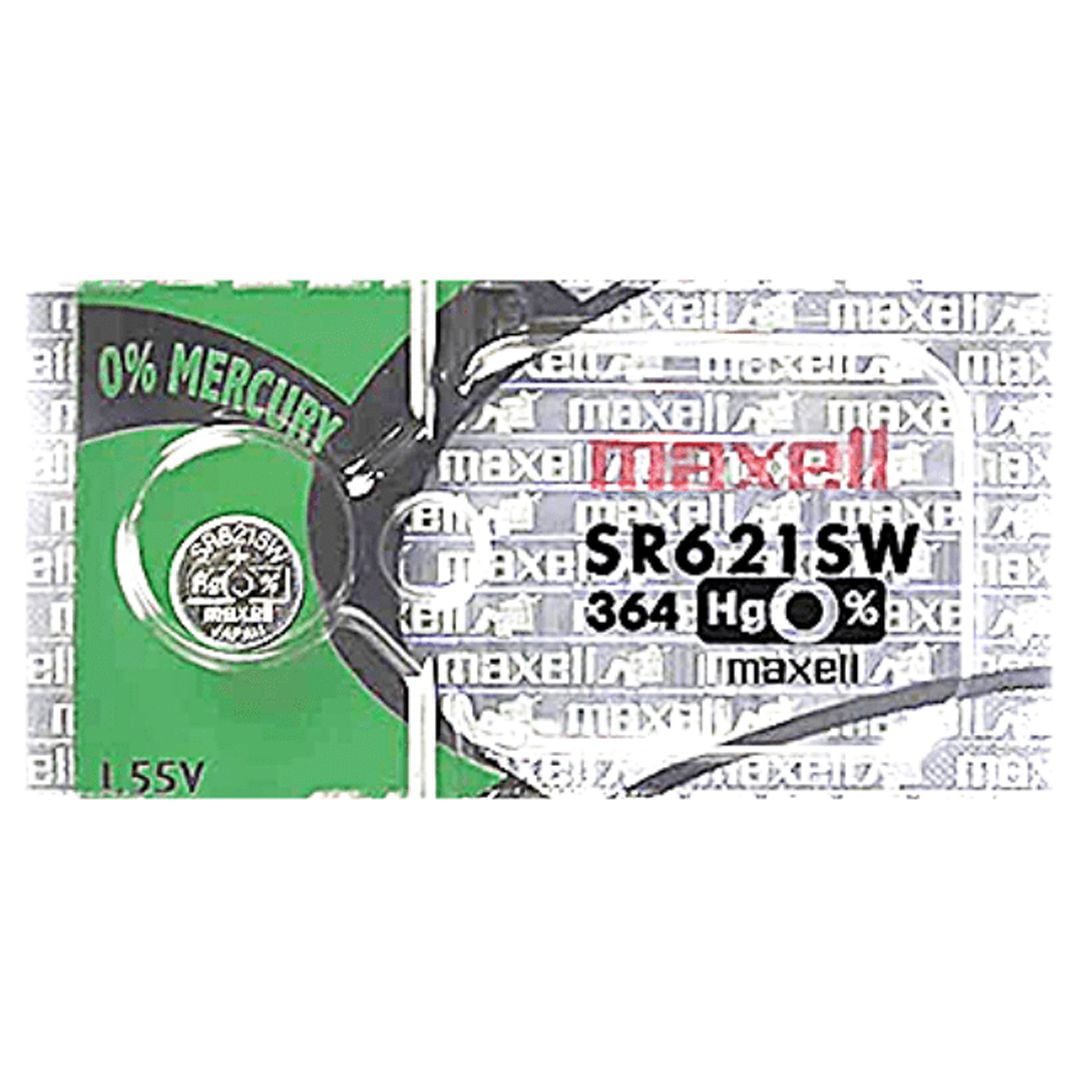  Maxell Watch Battery Button cell SR621SW SR-621SW 364 (Pack of  10) : Health & Household