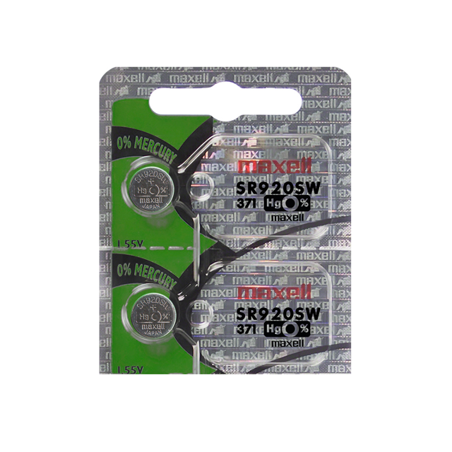 Maxell 371 SR920SW Silver Oxide Watch Battery (2 Batteries)