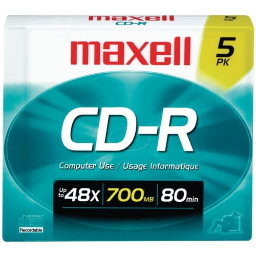Maxell 648220 80 Minute/700 Mb Cd-Rs (5 Pk), 5 Pack
