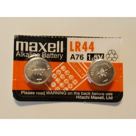 Maxell Batteries LR44 (A76, AG13) Alkaline Button Size Battery (Pack of 2)