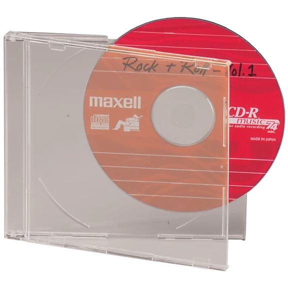 Maxell CD/DVD Replacement Jewel Box Single (Clear)