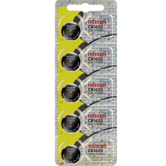 Maxell CR1620 BR1620 3V Lithium Button Cell Battery (5 Batteries)