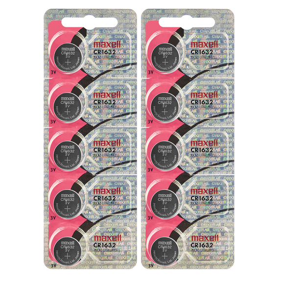 Maxell CR1632 3 Volt Lithium (10 Batteries)