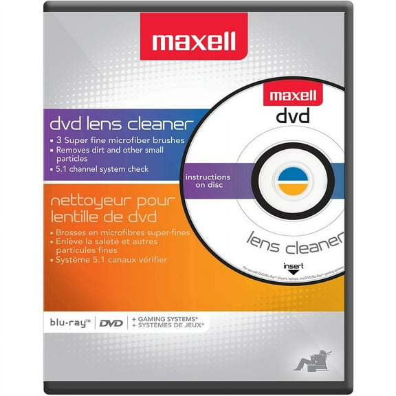 Maxell DVD-LC DVD Lens Cleaner - 1 Each | Bundle of 2 Each