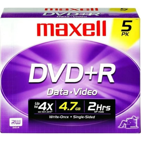 Maxell DVD Recordable Media - DVD+R - 16x - 4.70 GB - 5 Pack Jewel Case