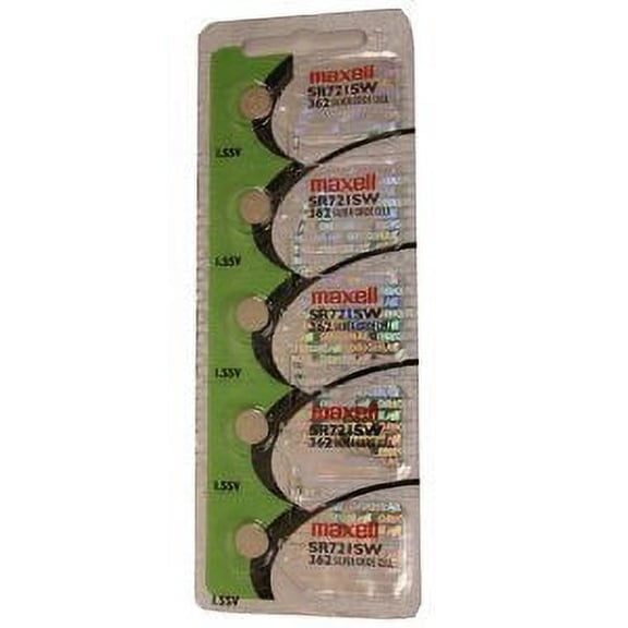 Maxell Watch Battery Button Cell SR721SW 362 Pack of 5 Batteries