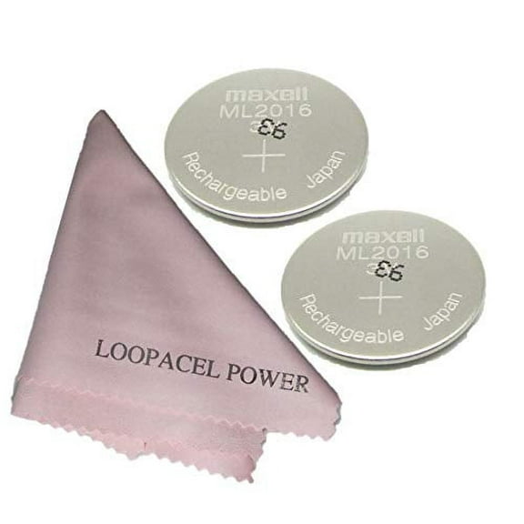 Maxell ML2016 Lithium Rechargeable 3V Batteries x 2 with Cloth