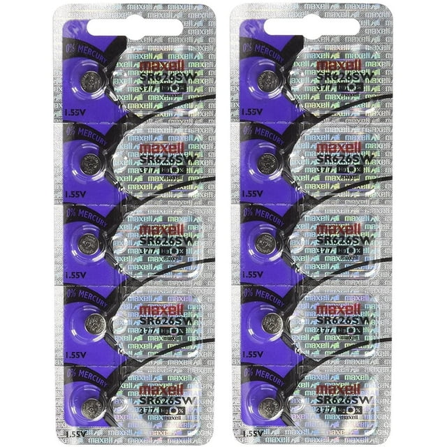 Maxell SR626SW 377 Silver Oxide Watch Battery, 2 Pack of 5 Batteries
