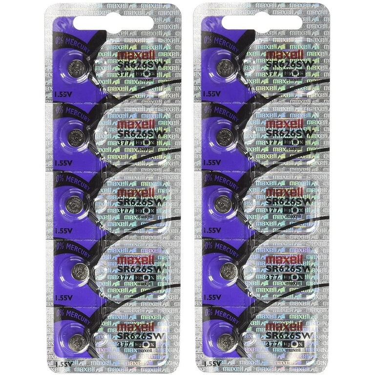 Maxell Sr626sw 377 Silver Oxide Watch Battery, 2 Pack of 5 Batteries