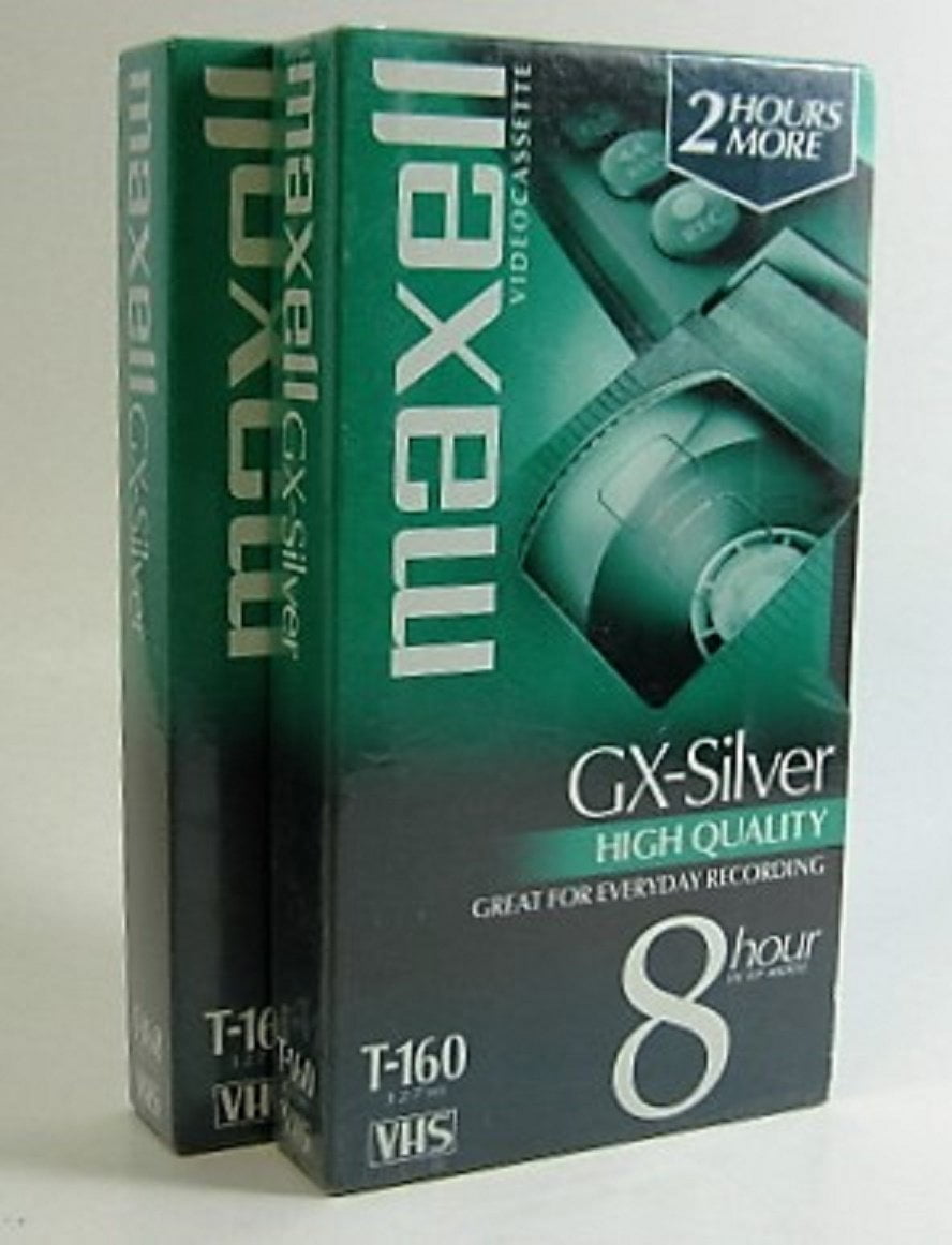 Maxell T-160 Gx-silver High-quality VHS Video Cassette Tape