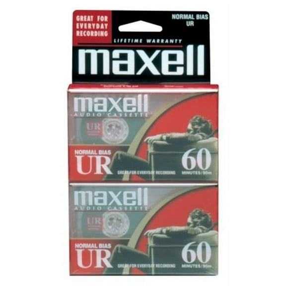 Maxell T37016 60 Minute - Normal Bias, Audio Cassette - Pack of 2