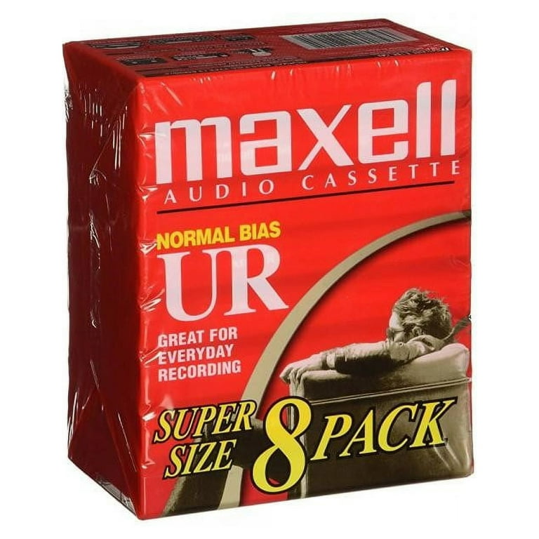 Maxell UR-60 Blank Audio Cassette Tape, 8 Pack, 60-Minute, Normal