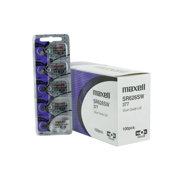 Maxell Watch Battery Button Cell SR626SW SR-626SW 377 100 Units