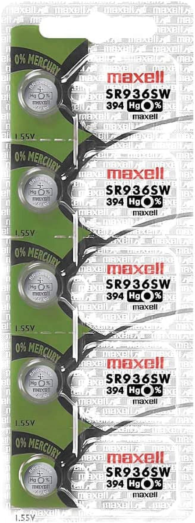 Maxell Watch Battery Button Cell SR936SW 394 Pack of 5 Batteries
