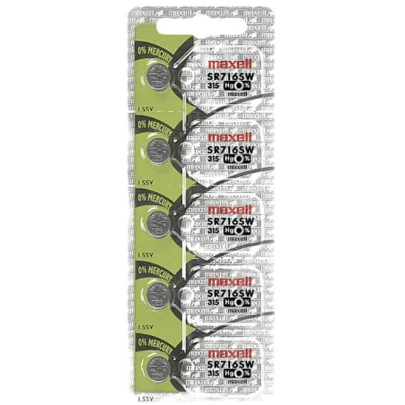 Maxell Watch Battery Button Cell Sr716sw 315 Pack Of 5 Batteries