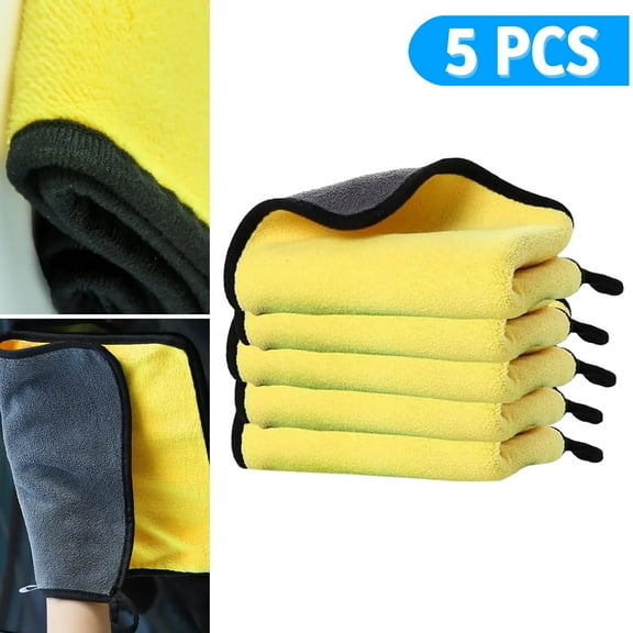 Maxfavor 5pcs Cleaning Cloth Car Wash Towel Drying Rag Car Polishing Detailing