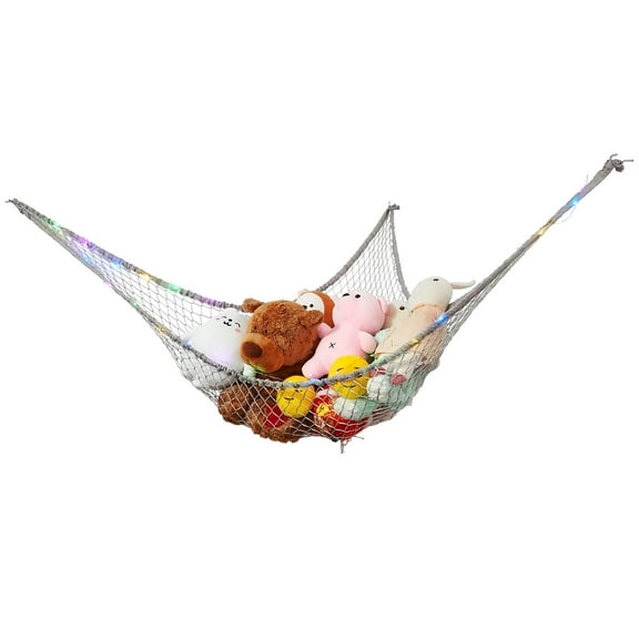 Maxfavor Stuffed Animal Hammock Large Mesh Toy Hammock Net Wall Corner Hanging Storage