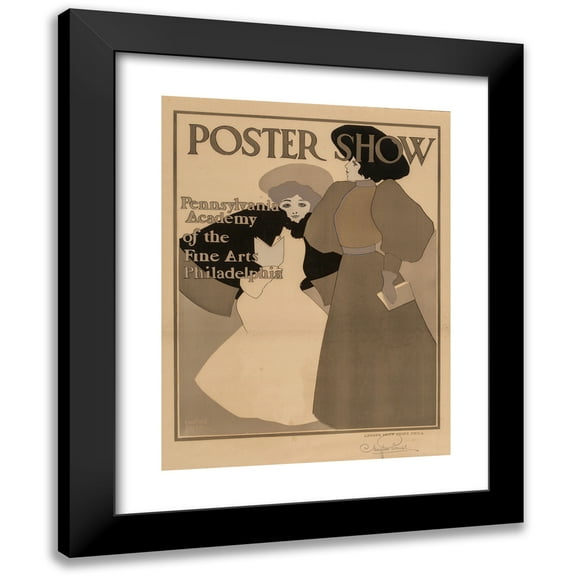 Maxfield Parrish 12x14 Black Modern Framed Museum Art Print Titled - Poster Show (1898)