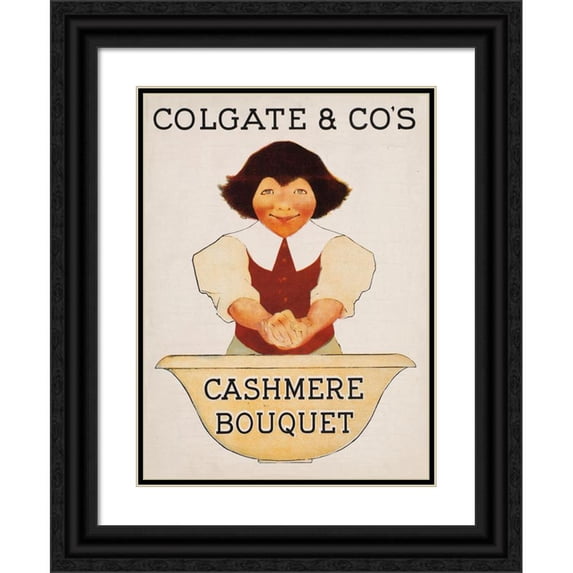 Maxfield Parrish 14x18 Black Ornate Wood Framed Double Matted Museum Art Print Titled - Colgate and Co's Cashmere Bouquet (ca. 1890-1920)