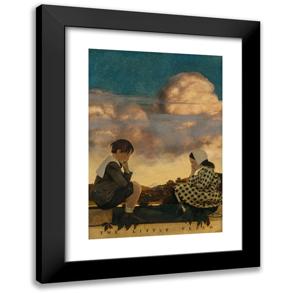Maxfield Parrish 18x24 Black Modern Framed Museum Art Print Titled - The Little Peach (1902)