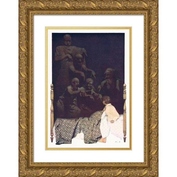Maxfield Parrish 18x24 Gold Ornate Framed and Double Matted Museum Art Print Titled - Seein’ Things (1904)
