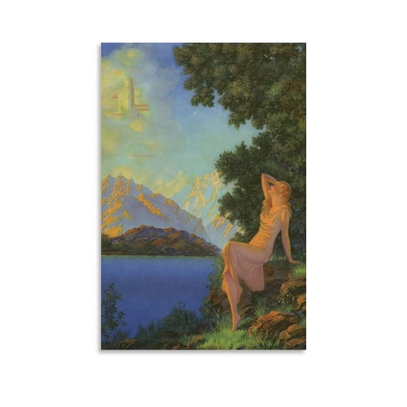 Maxfield Parrish Print Painting (15) Canvas Art Poster and Wall Art Picture Print Modern Family bedroom Decor Posters 12x18inch(30x45cm)