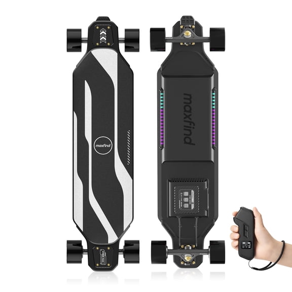 Maxfind Electric Skateboard Cyber Max, 38 Inch, 34 Miles Top Range, 31 Mph Top Speed, Dual Motor, Smart App Control, for Adults