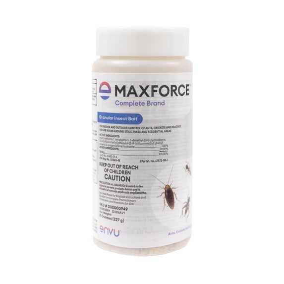Maxforce Complete Granular Insect Bait 8 oz | for Indoor and Outdoor Perimeter Use | Delayed Kill for Colony Control | Effective Against Ants, Roaches, Silverfish, Earwigs, and Other Crawling Insects