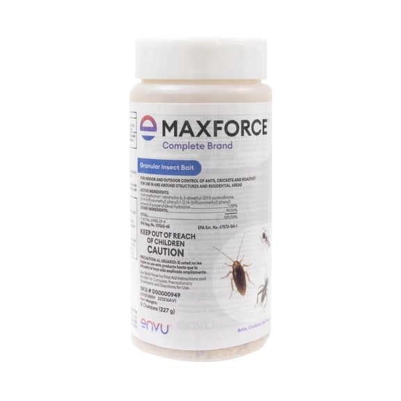 Maxforce Complete Granular Insect Bait 8 oz | for Indoor and Outdoor Perimeter Use | Delayed Kill for Colony Control | Effective Against Ants, Roaches, Silverfish, Earwigs, and Other Crawling Insects