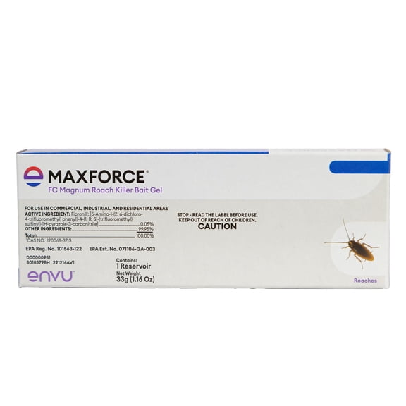 Maxforce FC Magnum Roach Bait Gel 33 gram Reservoir | Cockroach Bait Gel Syringe for German Roaches | Crack and Crevice Placement