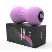 Maxgia Heating Vibrating Peanut Massage Ball - 5 Intensity Levels & 1 Heat Mode - Foam Roller Dual Lacrosse Ball - Deep Tissue Trigger Point Therapy - Handheld, Mobility, Rechargeable Purple