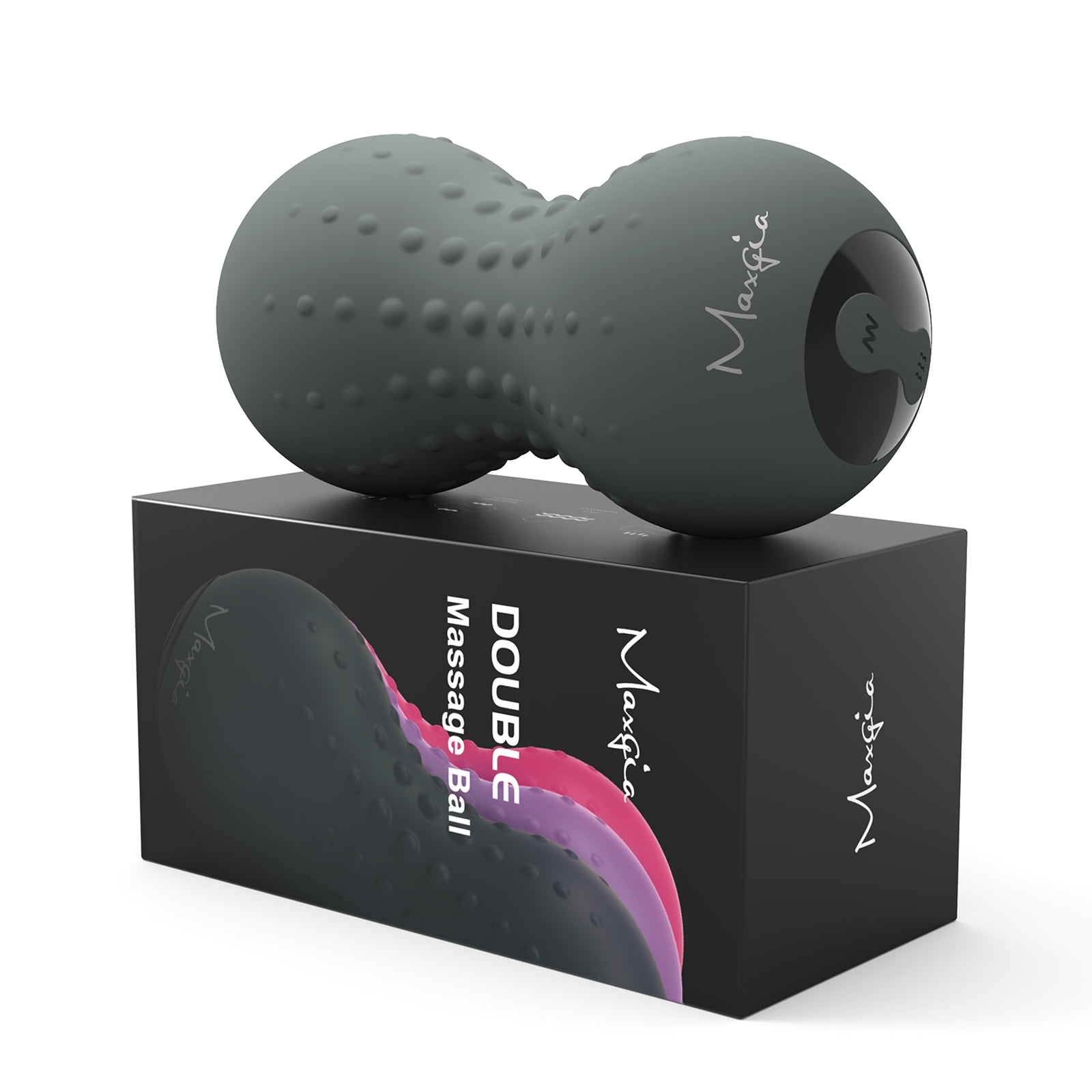 Maxgia Heating Vibrating Peanut Massage Ball 5 Intensity Levels & 1 Heat Mode Foam Roller