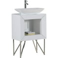 thumbnail image 1 of Maxi 24" Bathroom Vanity Set White Matte And Chrome Legs With Vessel Sink, 1 of 8