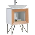 thumbnail image 1 of Maxi 30" Bathroom Vanity Set Natural Oak And Chrome Legs With Vessel Sink, 1 of 7