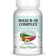 Maxi Health B-50 Complex   High Potency Vitamin B-Complex Supplement for Energy & Metabolism   100 Capsules