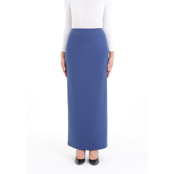 Maxi Back Slitted Pencil Skirt - Indigo - Size 20