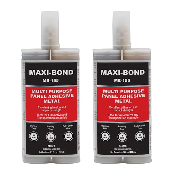 Maxi-Bond Multi-Purpose Panel Adhesive MB-155 Two-Part Epoxy Adhesive, Non-Sagging, High Strength Bond for Metal, Aluminum & Fiberglass 200 mL (6.75 fl oz)